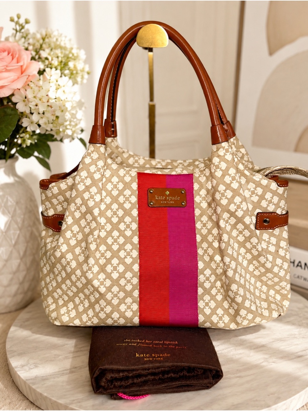 NWOT - Kate Spade Flower Jacquard Shoulder Tote